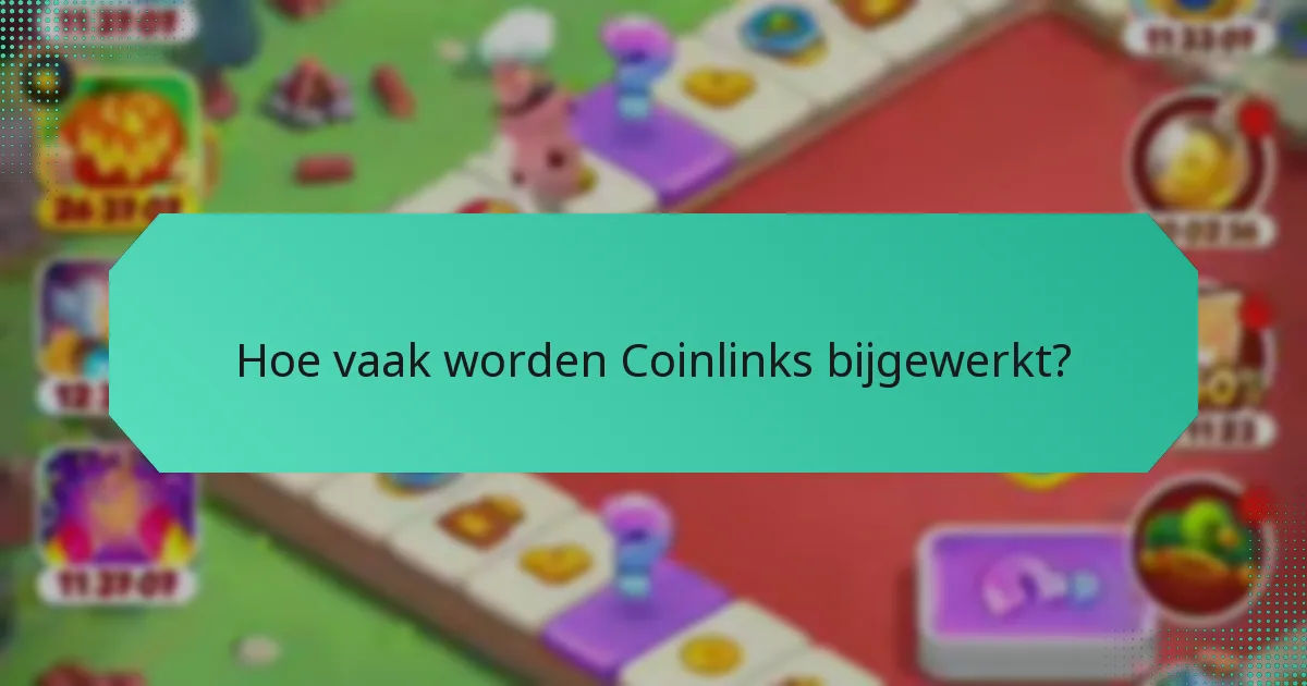 Hoe vaak worden Coinlinks bijgewerkt?