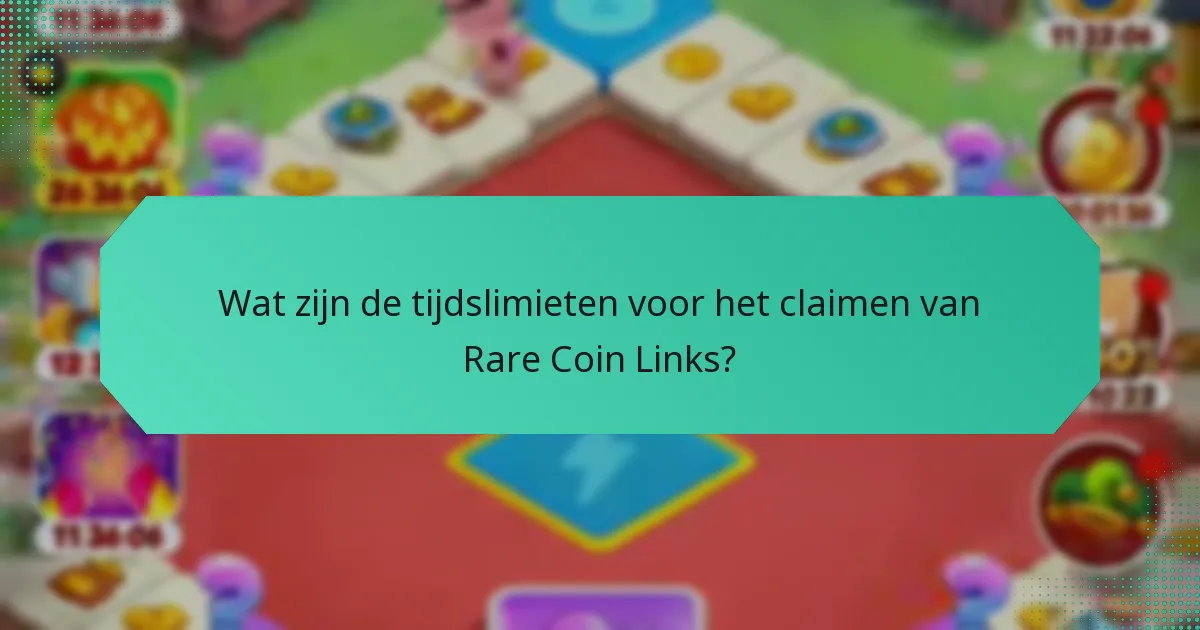 Wat zijn de tijdslimieten voor het claimen van Rare Coin Links?
