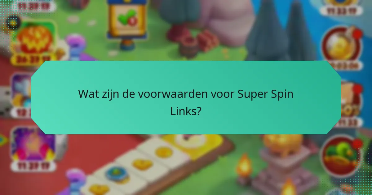 Wat zijn de voorwaarden voor Super Spin Links?
